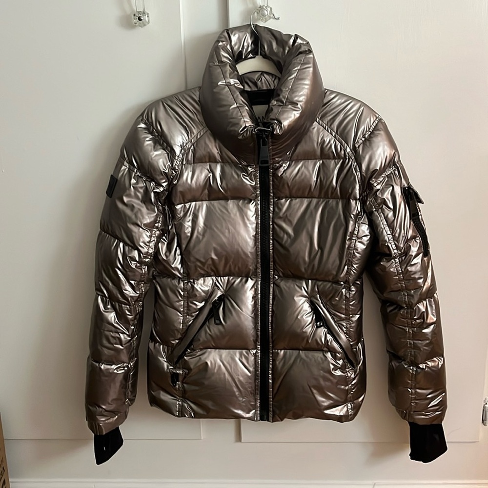 SAM. New York free style down puffer jacket in gunmetal Size medium 🖤